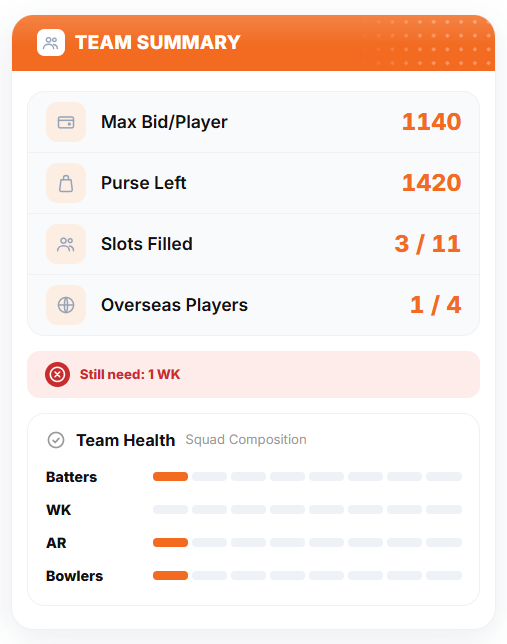 Team Summary: your team details